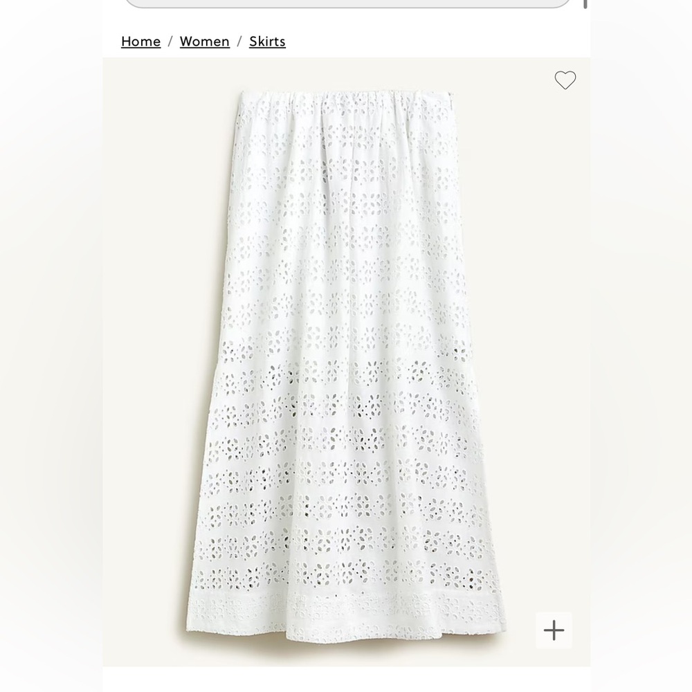 J. Crew linen blend maxi skirt eyelet size 2 NWT